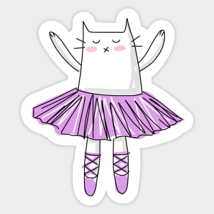 Purple Ballerina Cat Sticker
